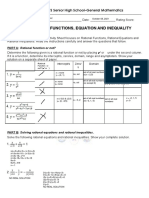 Rational Functions, Equation and Inequality: LEARNING ACTIVITY SHEETS Senior High School-General Mathematics