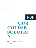 Aiub Course Solutio N: Dec Lab Report-03 Full