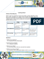 Learning Activity 1 Evidence My Holiday