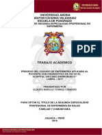 Trabajo Académico: Universidad Andina Néstor Cáceres Velásquez Escuela de Posgrado