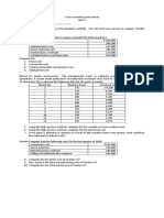 Quiz 2 Cost Accounting