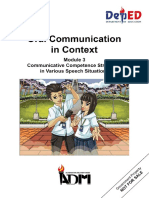 Signed Off - Oral Comm11 - q2 - m3 - Communicative Competence Strategies in Various Speech Situation - v3