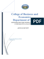 College of Business and Economics Department of MBA: Business Process Modelling: A Comparative Analysis