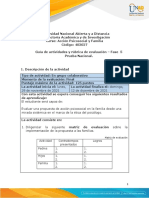 Guía de Actividades y Rúbrica de Evaluación - Fase 5 - Prueba Nacional