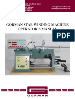 Gorman Star Winding Machine Operator'S Manual