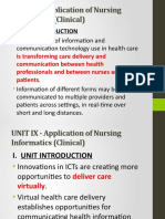 UNIT IX - Application of Nursing Informatics (Clinical)