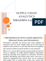 Supply Chain Analytics MBAE0054 Unit 1 & 2