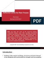 Deflection Limits For Floor Trusses: Revised 3/23/2017