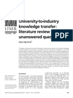 University-To-Industry Knowledge Transfer: Literature Review and Unanswered Questions