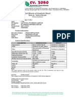 Certificate of Analysis Sheet: Product Information