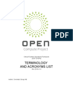 Terminology and Acronyms List: Critical Facilities Operations Framework (Ocp Cfops)