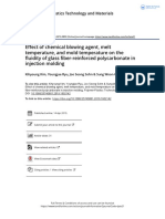 Effect of Chemical Blowing Agent, Melt Temperature, and Mold Temperature On The Fluidity of Glass Fiber-Reinforced Polycarbonate in Injection Molding