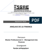 Anglais de La Finance