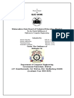 Quiz Game: For The Partial Fulfillment of Diploma in Computer Engineering Submitted by