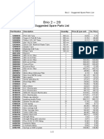 Brio 2 - 2S: Suggested Spare Parts List