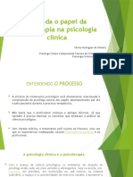 Psicoterapia Na Psicologia Clínica