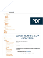 Ecuación Paramétrica de Una Circunferencia