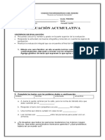 Evaluación Acumulativa: "Pioneros en Formación Humanista"