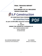 SP - Constructions: Industrial Training Report ON Analysis and Design of G+3 Building Using Staad Pro