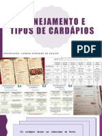 Planejamento de Cardápio e Tipos de Cardápios