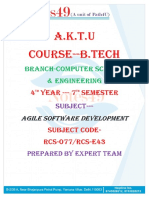 Agile Software Development RCS E43 4yr 7sem