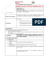 A Detailed Lesson Plan For Mathematics 10: College of Teacher Education