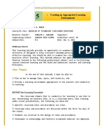 Creating An Appropriate Learning Environment: Field Study 1: Observation of Teaching-Learning Actual School Environment