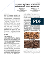 A Review On Consumption of Agricultural Waste Material (Coconut Shell) As Aggregate in Design Mix Concrete