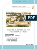 Análisis Del Fenómeno Del Niño en La Provincia de Piura y Tumbes