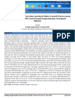 A Study To Assess The Level of Knowledge Regarding The Rights of Mentally Ill Person Among Care Givers Attending OPD of Mental Hospital Selaqui Dehradun, Uttarakhand" Affiliation