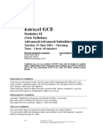 Edexcel GCE: Tuesday 19 June 2001 Time: 1 Hour 30 Minutes