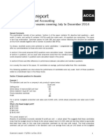 Examiner's Report: F2/FMA Management Accounting For CBE and Paper Exams Covering July To December 2014