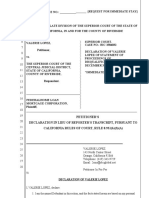 Petitioner'S Declaration in Lieu of Reporter'S Transcript, Pursuant To California Rules of Court, Rule 8.931 (B) (3) (A)