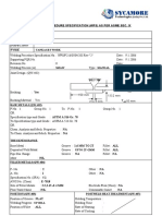 Welding Procedure Specification (WPS) As Per Asme Sec. Ix: Project Contractor Inspection Work