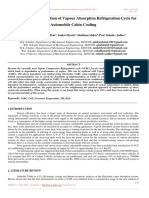 Experimental Investigation of Vapour Absorption Refrigeration Cycle For Automobile Cabin Cooling