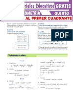 Reducción Al Primer Cuadrante para Quinto Grado de Secundaria