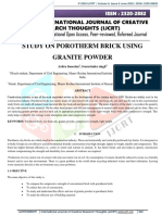 Study On Porotherm Brick Using Granite Powder: Ardra Suseelan, Guruvinder Singh