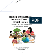 Making Connections Between Texts To Social Issues: Learners Module in English 9