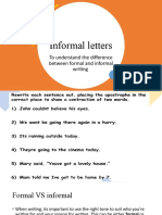 Informal Letters: To Understand The Difference Between Formal and Informal Writing