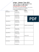 IEP Meetings Summer Term 2011