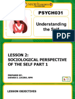 Lesson 2 Sociological Perspective of The Self