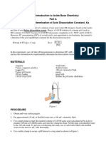 Lab 3: Introduction To Acids Base Chemistry Part A Experimental Determination of Acid Dissociation Constant, Ka