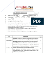 Physics (TPH 101) - Syllabus 2020 (Theory and Practical)