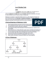 UNIT 6: Maintenance of Machine Tools