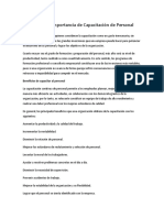 Capacitación de Personal y Evaluación Del Desempeño