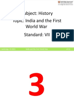 Subject: History Topic: India and The First World War Standard: VII