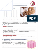 Cours N°2 - Strcture de La Matiére À L'échelle Microscopique - Fiche Éleve