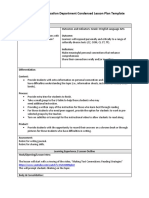 Education Department Condensed Lesson Plan Template