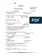 Unit Test 1 (Chemical Reactions and Equations)