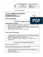 Guia de Aprendizaje Procedimientos Matematicos 2021-2